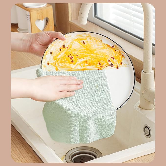 Microfiber Cleaning Cloths, Reusable Cleaning Towels in Box, Microfiber Lint Free Multi-Purpose Towel, Green, 7.9''x7.9'' (20 Pieces)