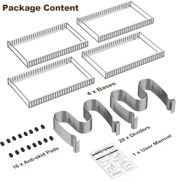 2 Pack Pot and Pan Organizer, Silver