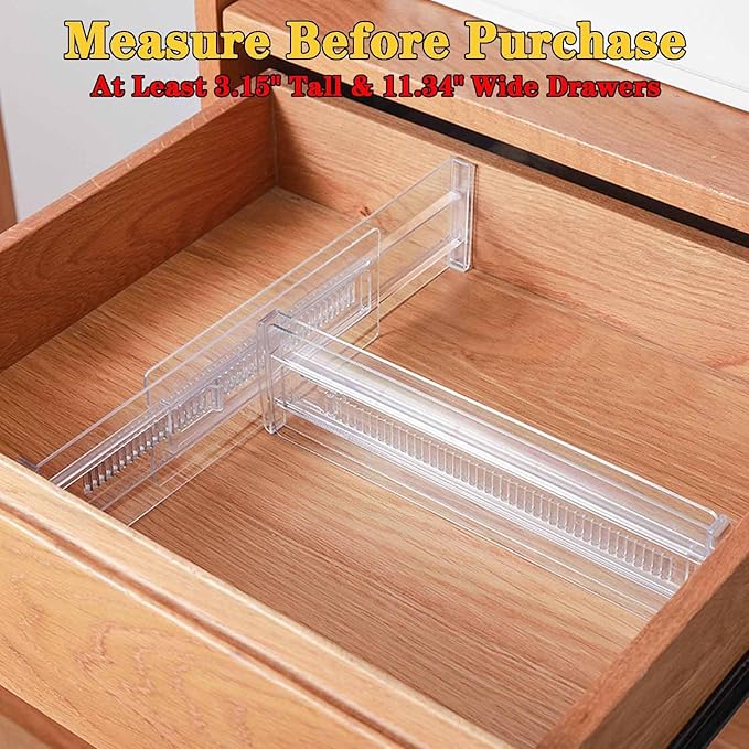 8 Pcs Drawer Dividers for Clothes, 8, white‌