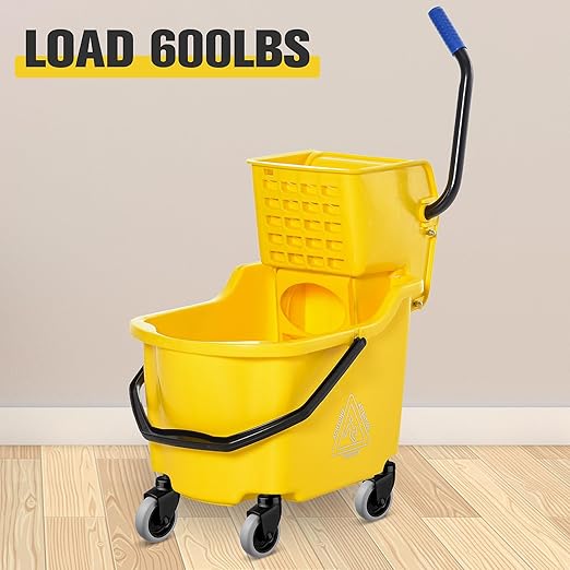 3" Mop Bucket Casters Replacement, Non-Marking TPR Castors with Grip Ring Stem, Thermoplastic Rubber Caster Set of 4 FITS