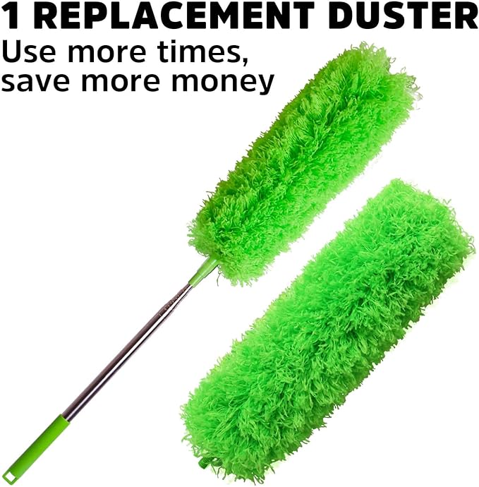 Ceiling Fan Cleaner Duster, Bafezoze Extendable Long Duster for High Ceilings, Telescoping Tall Extension Pole Green