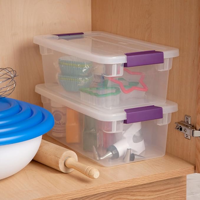 36-Pack ClearView Latch Box, Stackable Storage Organizer Bins for Home, 6 Quart