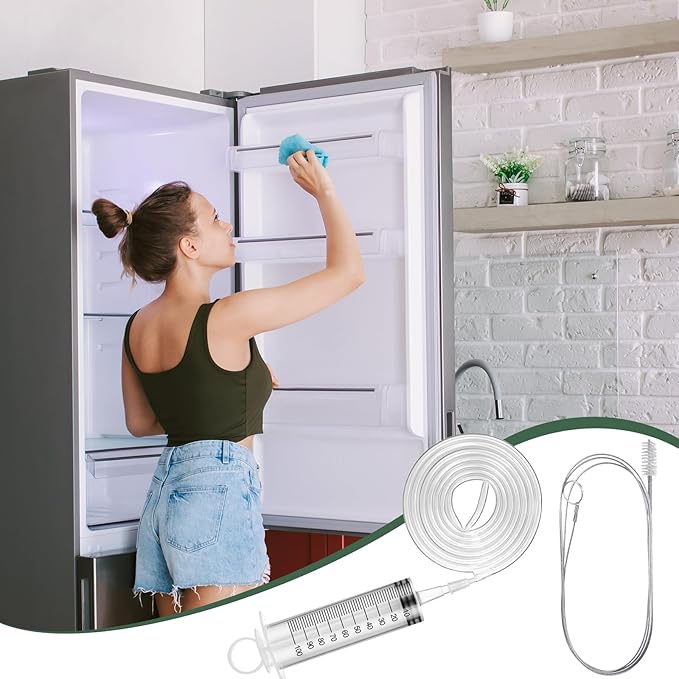 Gisafai 3 Pcs 59'' Refrigerator Cleaning Kit - Brush & Syringe
