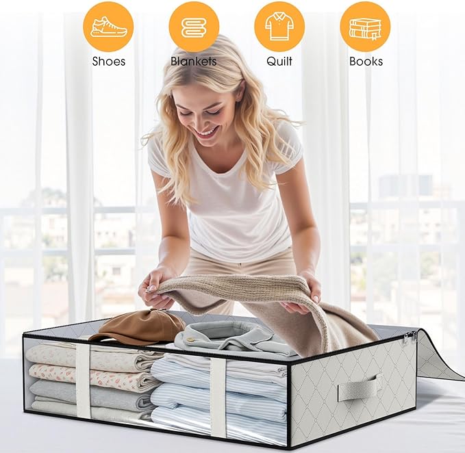 Under Bed Storage Bags 10 Pack, White