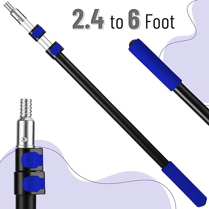 Bates- Extension Pole, 2.4 to 6 Ft Pole, Dark Blue, ‎Telescoping Pole