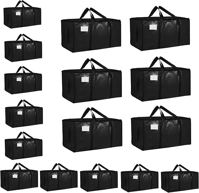 16 Pack-Extra Large Heavy Duty Moving Bags, Black