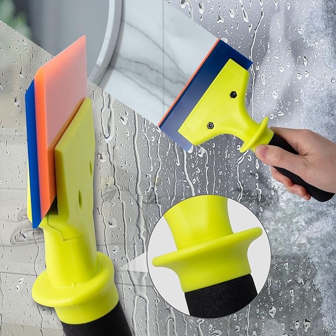 NEWISHTOOL 2 Pack Rubber Squeegee with Nylon Handle for Water Removal, Glass Cleaning, PPF Installing and Window Film Application