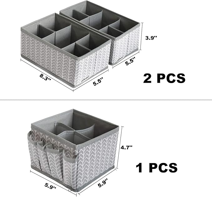 VERONLY Cosmetic Storage Bins Makeup Organizer, Adjustable Multifunction Storage Box Desk Drawer Divider for Makeup Brushes