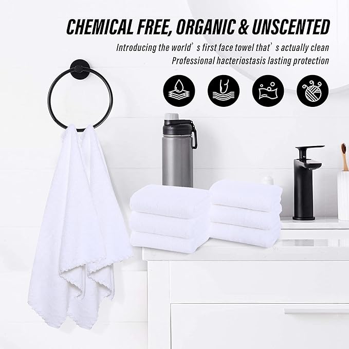 MOONQUEEN 18 Pack Premium Hand Towels - Quick Drying - Microfiber Coral Velvet Highly Absorbent Towels - Multipurpose Use as Hotel, Bathroom, Shower, Spa, Hand Towel 16 x 28 inches (White)