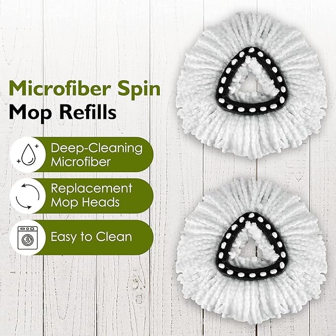 6 Pack EasyWring Spin Mop Refill - Compatible with O-Ceda, Microfiber Floor Spinning Heads Mop Head Replacement
