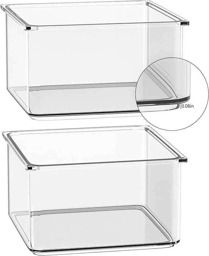 Hudgan 24 Pcs Small Drawer Organizer BinsSet, Stackable Drawer Divider Trays for Makeup Vanity, Bathroom, Office Desk, Straight Sides Tray Perfect for Craft Supplies, Cosmetics
