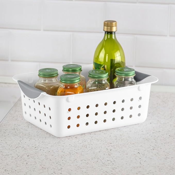 Sterilite Small Ultra Basket, Storage Bin to Organize Closets, Cabinets, Pantry, Shelving and Countertop Space, White, 36-Pack