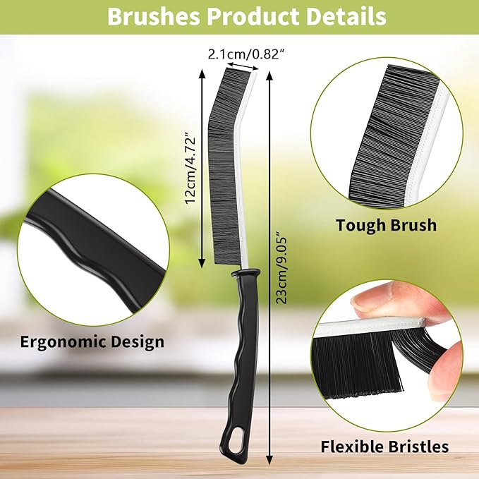 Crevice Cleaning Brush,10 Pcs Cleaning Supplies Cleaning Brush Tools,Hard Bristle Crevice Brush for Household Use Bathroom Tiles Kitchen Practical and Durable