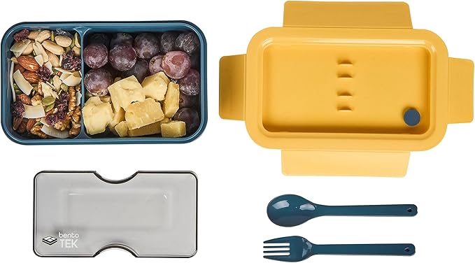 Restaurantware-Bento Tek 28.7 Ounce Bento Boxes, 10 Reusable Lunch Containers - With Fork And Spoon, Does Not Contain BPA