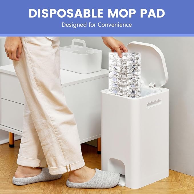 60 Pack Disposable Microfiber Cleaning Pads for Bona Mop | Heavy-Duty Replacement Pads Compatible with 15-18 inch Spray Flat Mops | Multi-Surface Hardwood Floor Cleaner Pad Refills