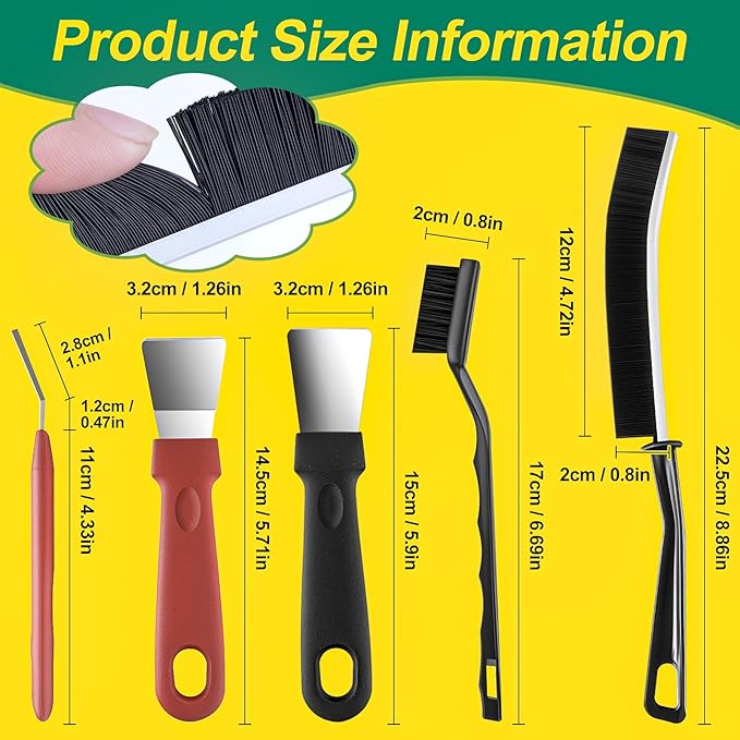 Crevice Cleaning Brush, Hard Bristle Crevice Cleaning Brush, Cleaning Brushes for Household Use, Kitchen Scrub Brushes for Cleaning,Laundry Room Organization, Grout Brush, Bathroom Cleaning Supplies