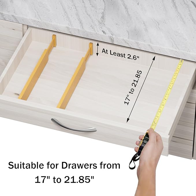 Bamboo Drawer Dividers, Adjustable Expandable Drawer Organization Separators