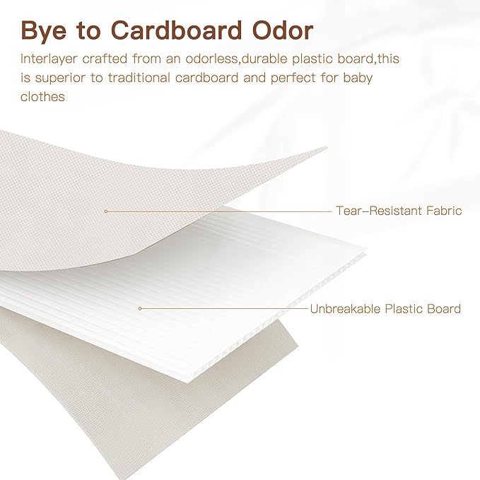 Drawer Organizer Clothes, 10 Pack Dresser Organizer for Baby Clothes, Oatmeal