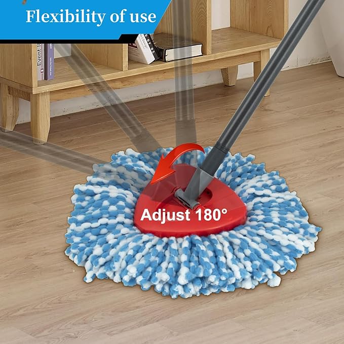 Spin Mop Replacement Head Base Compatible with O-Cedar EasyWring 1-Tank System Mop Rotating Triangle Mop Head Cover Replacement Rotating Mop Base Plastic Base for Spin Mop Accessories, Red
