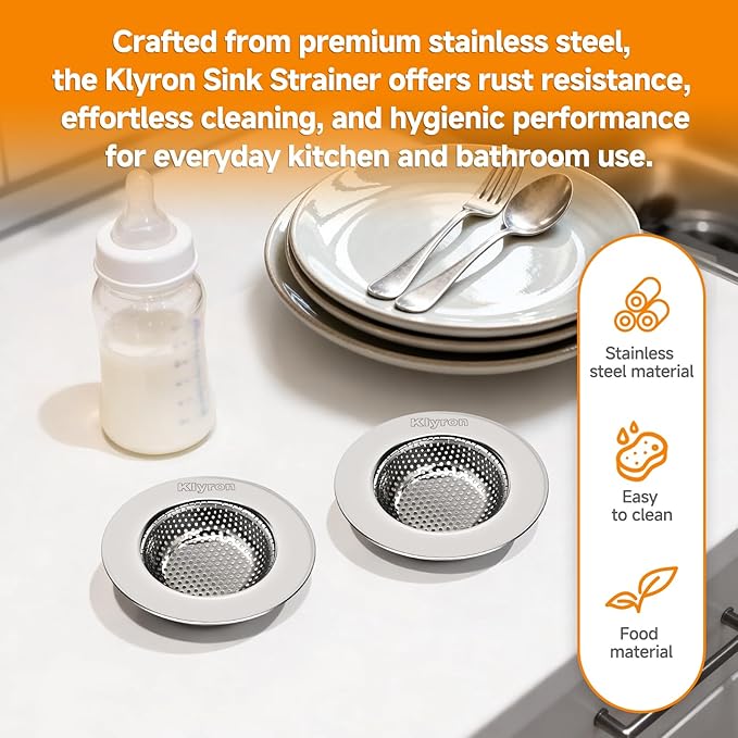3-Pack Stainless Steel Kitchen Sink Strainer – 2026 Deep Basket Drain Filter, Rust-Proof Food Catcher, Smooth Edge, Fits 3.5" for Kitchen