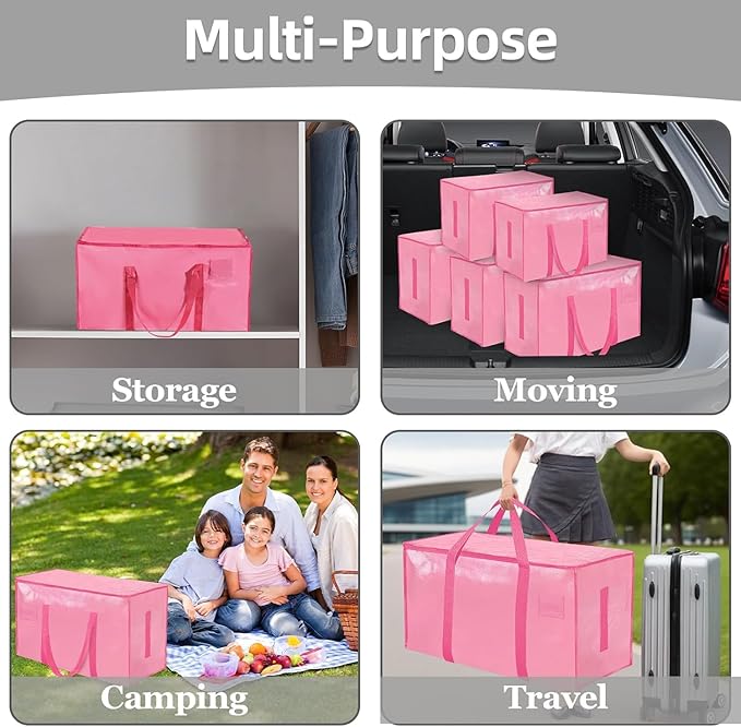 16 Pack-Extra Large Heavy Duty Moving Bags, Pink