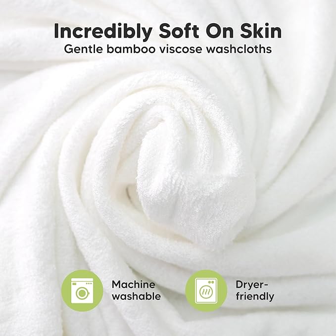 6-Pack Baby Washcloths – Soft Absorbent Viscose from Bamboo Washcloths for Face, Body, Baby Towels for Newborn, Kids, Toddlers, Infant, Gentle on Sensitive Skin, 10x10 Reusable Face Towels (Khaki)
