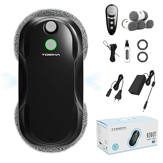 Tosima W5 Window Cleaning Robot, Dual Direction Auto-Spray Smart Window Cleaner with Triple Safety System, Smart Navigation, Remote Control