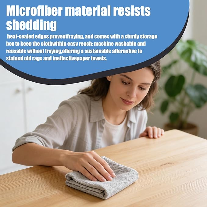 Reusable Microfiber Cleaning Cloths, Gray, 11x11 Inches, Lint Free, Highly Absorbent, Multifunction, 30 Pack