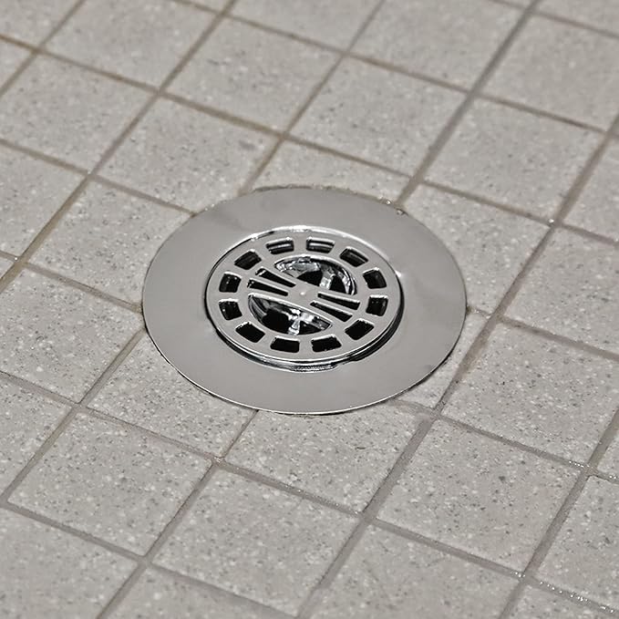 Danco 10529P Chrome Shower Drain Hair Catcher for Stand-Alone Shower, 3-inch Shower Drain Hair Trap, Includes 5 Replacement Baskets, Shower Strainer