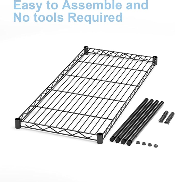 1-Tier Wire Shelf Rack,30" Wx14 Dx17 H,Single Metal Shelves Rack,Height Adjustable Metal Wire Shelving Unit and Storage for Kitchen,Cabinet,Countertop,Under-Sink,Closet,Pantry,Bathroom