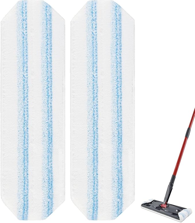 H2prO Mop Replacement Pads Compatible with OCedar H2prO Flat Mop System,Microfiber Mop Heads Replacements for OCedar H2prO Flat Mop,Machine Washable and Reusable for H2prO Refills, 2 Pack
