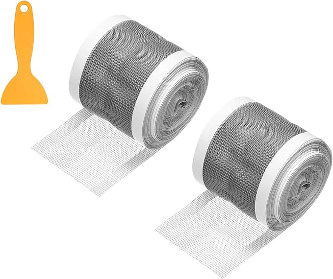 uxcell Disposable Shower Drain Cover Hair Catcher, 2.76in x 32.8ft Self Adhesive Mesh Hair Stopper with Removal Tool for Bathroom Kitchen Linear Drain