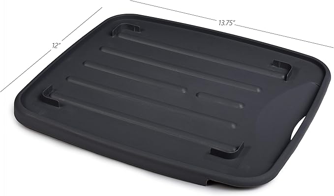 Masirs Pop-Up Collapsible Dish Drying Rack: Convenient Storage, Drains into Sink, Eight Large Plate Capacity, Sectional Cutlery and Utensil Compartment. Compact and Portable Design.