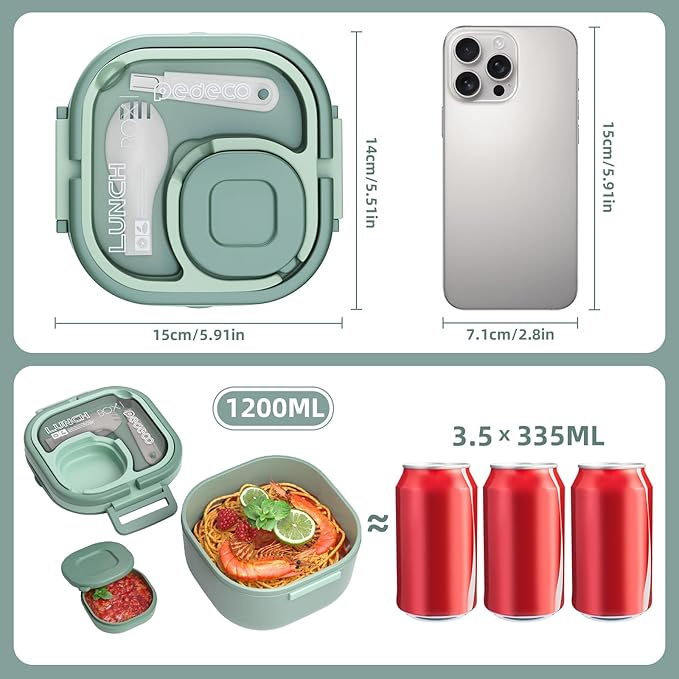 PEDECO Luch Box Set Stackable Stainless Steel Bento Box with Insulated bag,Leak-Proof,1-Tier Bento box