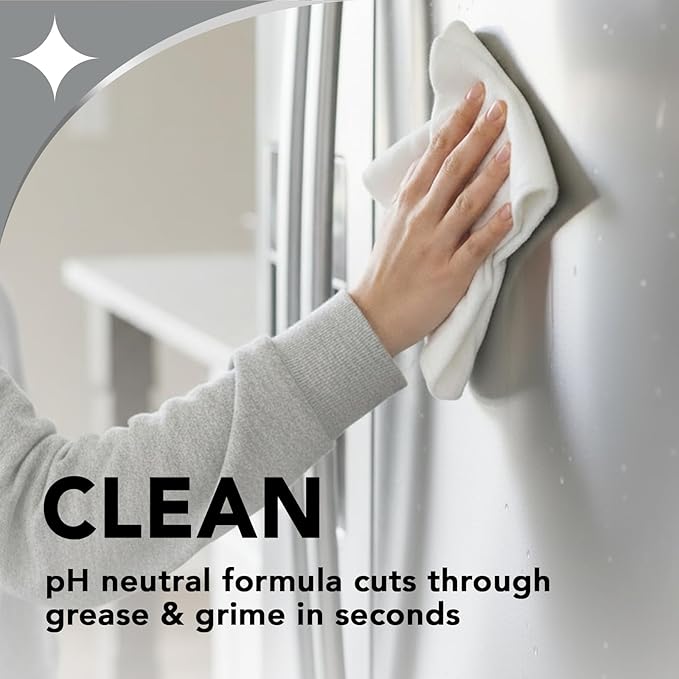 Weiman Stainless Steel Cleaner & Polish, 2 Pack, Anti Fingerprint Spray Stainless Steel Cloth, Water Spots & Grease, No Streaks or Residue
