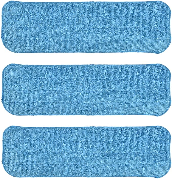 Layers 18"Microfiber Replacement Mop Pads- Reusable Mop Heads Refills fit for Most 16-18inch Spray Velcro Mop, Machine Washable Absorbent Mop Pads- 3Pack