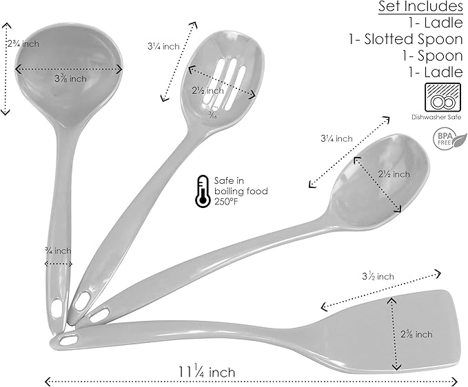 Calypso Basics by Reston Lloyd Melamine Utensil Set, 4-Piece, Plum (81502)