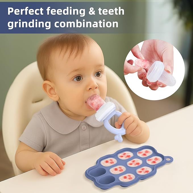16 Pack Silicone Baby Feeding Set, BPA-Free Baby LED Weaning Supplies, Include Suction Plates, Baby Bowls, Silicone Fork & Spoon, and More, First Stage Baby Food Eating Utensils - 6+ Months(Blue, 16)