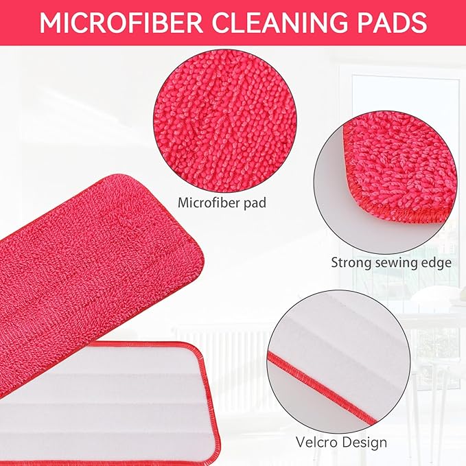 Mop Head Replacement for Libman Freedom Spray Mop - Washable Reusable Wet & Dry Cleaning - Microfiber Spray Mop Pads Refill for Multi-Surface Floor -10 Pack (Colorful)