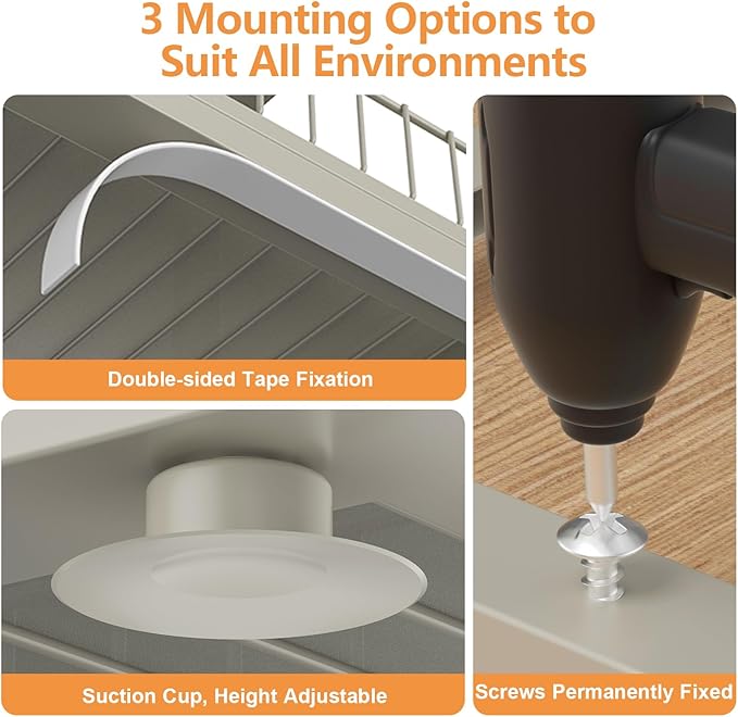 Under Sink Organizer, High Adjustable 2 Tier Under Kitchen Sink Organizer, Gray