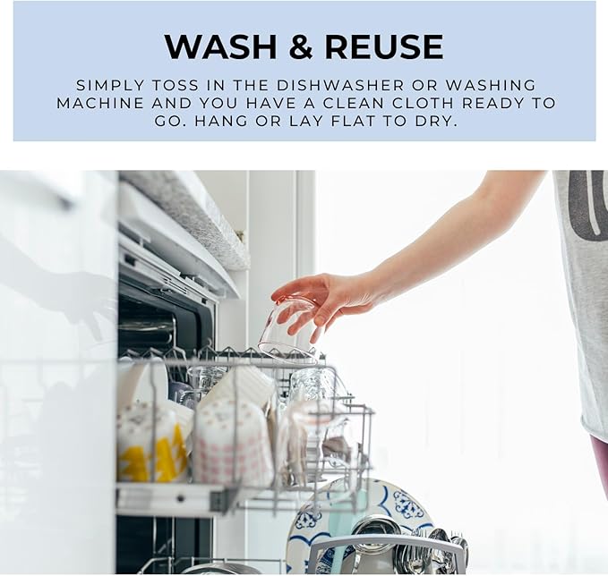 HALL & PERRY Swedish Dishcloths for Kitchen, 5-Pack, Reusable Cellulose Flat Sponge Cloths for Kitchen & Cleaning – Eco-Friendly, Ultra-Absorbent, Quick-Drying (White Bible Verses)