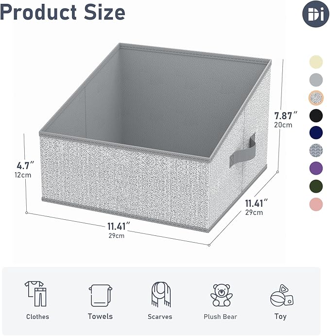 Trapezoid Storage Bins, Closet Storage Bins with Handle