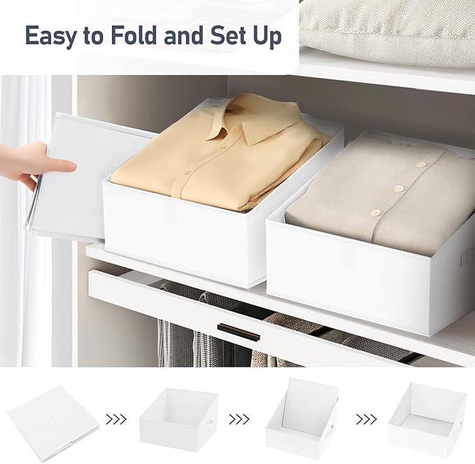 Closet Storage Bins 6 Pack, Fabric Trapezoid Organizer Bin