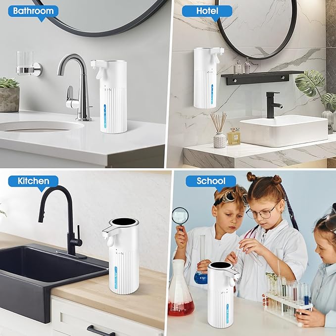 White Ribbed Liquid Soap Dispenser 2-Pack, 13.5 oz - Waterproof Wall-Mounted Hand Soap Dispenser for Bathroom & Kitchen Sink, Suitable for Commercial Use