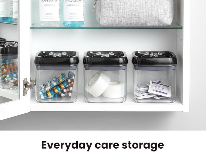 Felli Flip Tite Food Storage Container 5" LARGE Size Airtight Lid Lock Top, Stackable Kitchen Canister for Space Saving