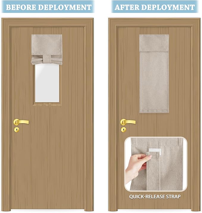RYB HOME Classroom Door Window Cover, Privacy Sunlight Shades for Classroom Windows and Doors Cover Lockdown Shades
