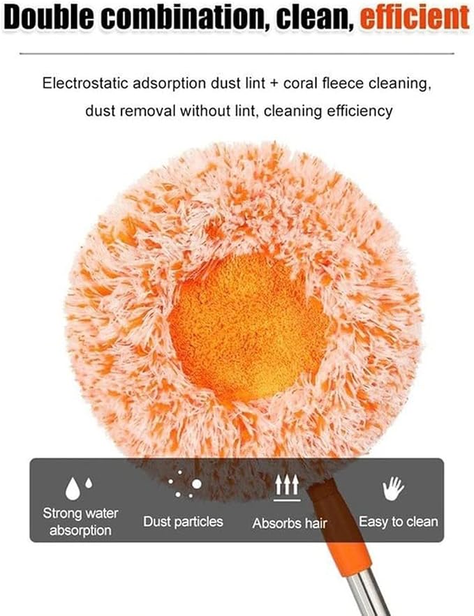 Generic 2024 New Intellect Mop, 360° Rotatable Adjustable Cleaning Mop, Extendable Wall Cleaning Mop,Long Handle Microfiber Spin Mop, Easy Cleaning Round Spin Mop for Wall, Ceiling, Window (64inch)