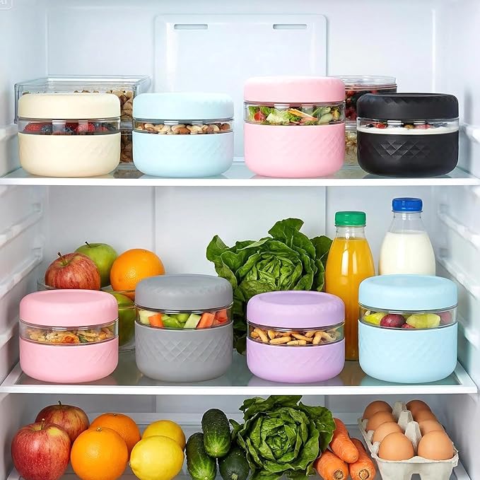 16 oz Glass Lunch Bowl Container with Lid | Leak & Spill Proof, BPA-Free, Microwave & Dishwasher Safe, Airtight Meal Prep & Food Storage Jar for Lunch