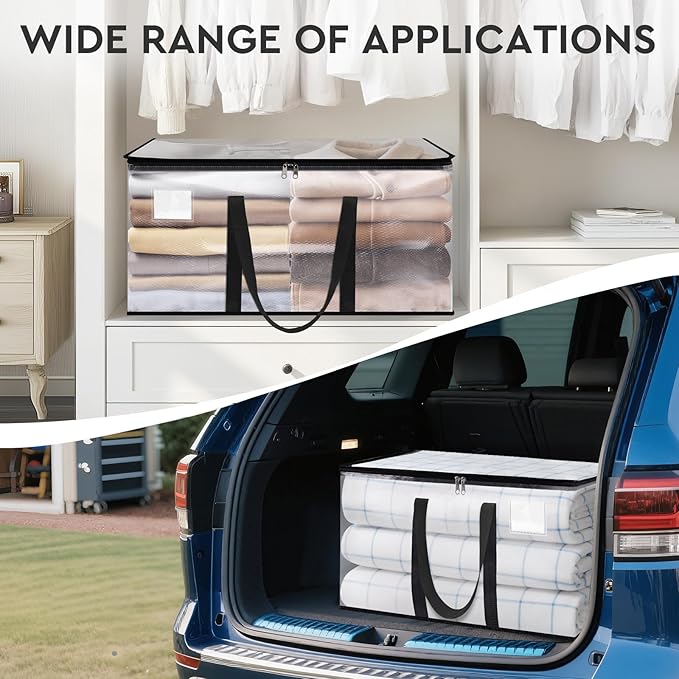 Clear Moving Bags Heavy Duty 8 Pack, Storage Bags with Zipper, 28.7"x14.2"x14"