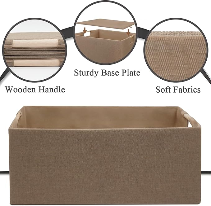 Foldable Fabric Storage Cubes, Coffee Color 2 Pack